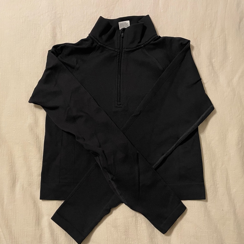 All in Motion Black Quarter-Zip Top